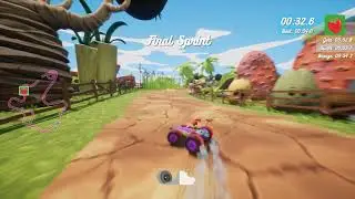 All-Star Fruit Racing: Time Attack Gold - Coconui (Three Pistons)