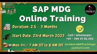 SAP MDG Online Training 💻 || New batch starts on 23rd March 2023 📅 || Hurry up 🙏