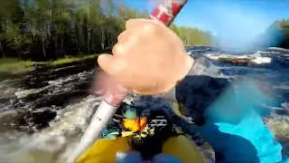 Порог Вяккер на реке Воньга по большой воде. Июнь 2022. Карелия