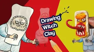 Drawing｜witch｜clay ｜The first video - Wish me luck! #drawing #clay  #witch