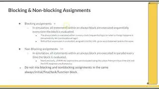 Course : Systemverilog Verification 1 :  L5.1 : Procedural Blocks and Assignment Types
