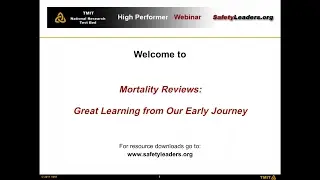 Webinar - Mortality Reviews: Great Learning from Our Early Journey