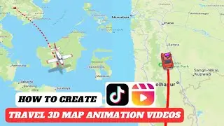 TRAVEL 3D Map Animation video | how to create airplane Map route animation video