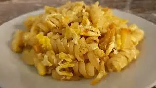 A very tasty dish, pasta without meat in a hurry
