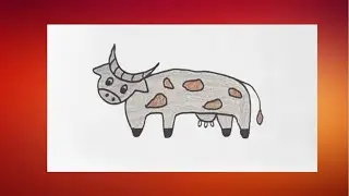Cartoon Cow Fish Easy Drawing | Step by Step | How to draw Cute Easy Cartoon Cow Drawing