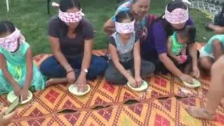 Picking safety pin in a rice bowl 1