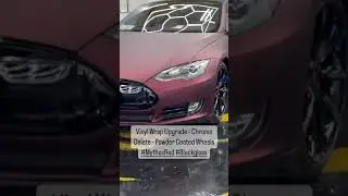 Tesla Car Upgrade #carwrap #wrap #powdercoating #chromedelete