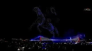 Cumhuriyet’in 100. Yılı İçin İstanbul Boğazı'nda dron gösterisi