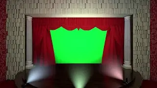 THEATRE RED VELVET CURTAIN OPEN 3D GREEN SCREEN  2021 NEW
