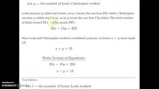 Elimination Word Problems