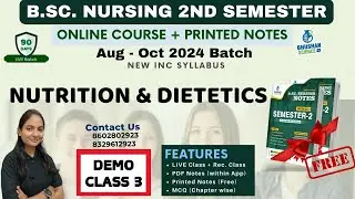 DEMO CLASS 3 | nutrition and dietetics  | bsc nursing 2nd semester | B. Sc NURSING 2024