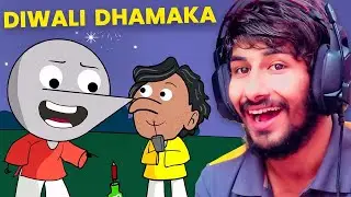 Poonia REACTS to ANGRY PRASH Animation Ft. Diwali Double Dhamaka