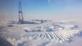 Посадка на вертолете Ми-8 около разведочного куста Агапского л/у