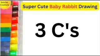 खरगोश का आसान चित्र बनाना सीखिए | How to Draw Cute Baby Rabbit from 3C's