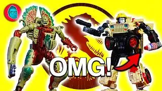 🟡 REVIEW TRANSFORMERS de JURASSIC PARK 🦖 Dilophosaurus & JEEP! (Dennis Nedry??)