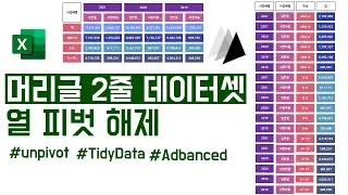 머리글이 2줄인 데이터셋의 열 피벗 해제 #unpivot
