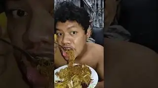 Mukbang NASI GORENG CAMPUR BIHUN GORENG PORSI KULI #streetfood
