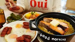 《early morning》 I went to farmers market and made breakfast