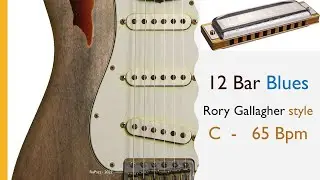 Rory Gallagher style Blues  Backing track  in C  65 bpm