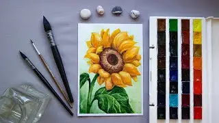 PAINT WITH ME: Sunflower. Drawing idea