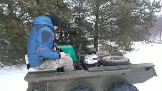 ТС-350 первый выезд по целине, мотор 15лс и вариатор.
