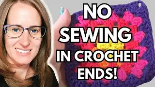 BEST No Sewing in Ends Crochet! #crochettip #crochettutorial #crochetgrannysquare