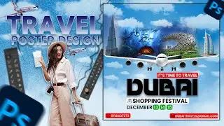 How to design DUBAI TRAVEL Poster in photoshop