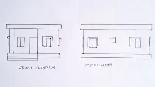 FRONT ELEVATION AND SIDE ELEVATION OF A BUILDING
