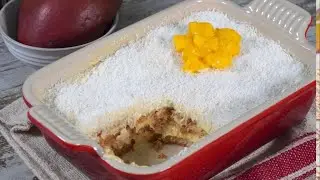 Carlota de mango y coco saludable (postre rápido y fácil)