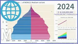 [🌐WORLD] Population Pyramid (1950-2100) / WPP2022 Medium