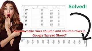 How to make rows column and column rows in Google Spread Sheet? | How to transpose in Spread Sheet?