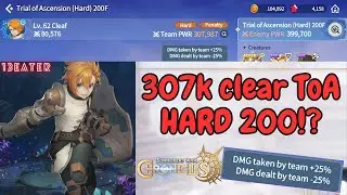 CLEAR ToA 200 HARD 307K CP!? bisa dong! Summoners War Chronicles