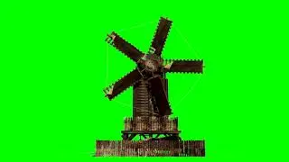 Footage green screen,Windmill house