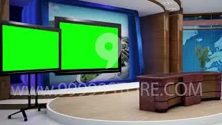 Virtual Set Green Screen 4K NEWS 17