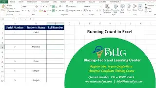 Running Count in Excel | Dynamic Number in Excel #exceltips #exceltricks #advanceexcel #excelcourse