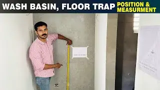 Standard Wash Counter Measurement And Floor Trap Position | ശരിയായ അളവ് ഇതാണ്