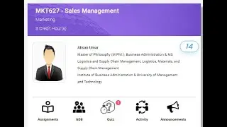 MKT627 - Sales Management QUIZ 1 IMPORTANT MCQS FOR MID TERM VU #vu #virtualuniversityofpakistan