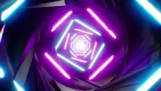 Spinning Neon Light Tunnel Background VJ Loop