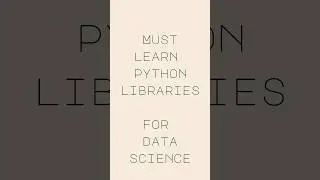Must learn Python Libraries for Data science 
