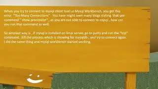 Too Many Connections Error in Mysql