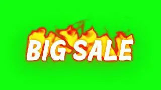 Big Sale Fire Text Animation in Green Background