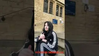 girl smoking and spitting on the stairs outside of her house, at street