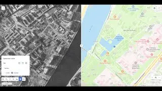 FlexGIS. Сравнение сегодняшней Москвы с ретро-картой. Ссылка на приложение в описании