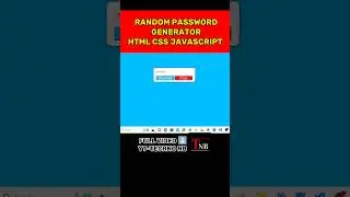 How To Create Random Password Generator With Html Css And JavaScript #html#coding#shorts#javascript