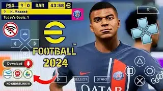 PES 2024 PPSPP PS5  CAMERA ANDROID OFFLINE NEW UPDATE,NEW KITS AND FACES