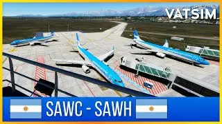 Vatsim Groupflight to Argentina's southernmost airport SAWC - SAWH