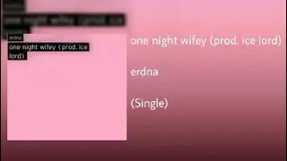 erdna - one night wifey (prod. ice lord)