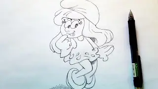 Como dibujar a Pitufina