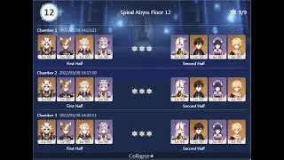 Genshin Impact 2.6 Spiral Abyss Floor 12 GEO only teams Full stars