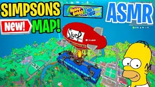 ASMR Gaming 😴 Fortnite NEW Simpsons Map is Fun! Relaxing Gum Chewing 🎮🎧 Controller Sounds + Whisper💤